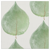 Groen Goud Eucalyptus Blad Patroon Stof (Close Up)