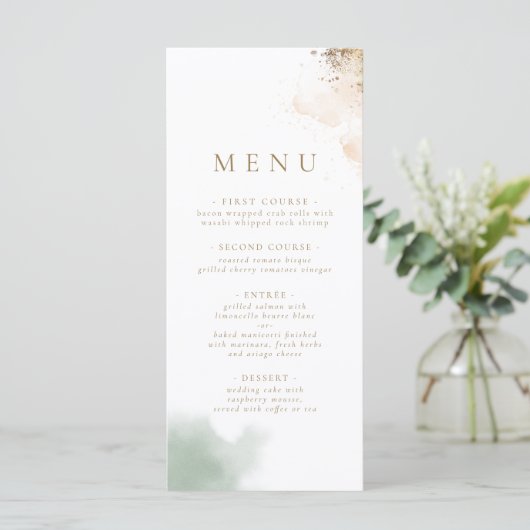 Groen goud Eucalyptus Menu (Staand voorkant)