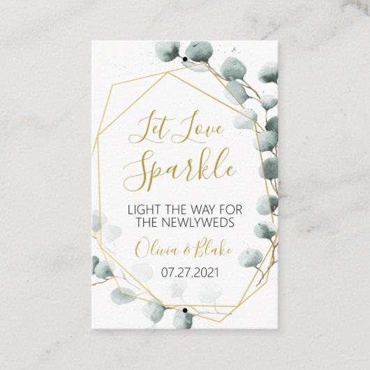 Groen & Goud Eucalyptus Sparkler Label (Voorkant)