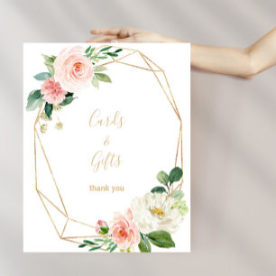 Groen & Goud Geometrische Kaarten en Cadeaubordje Poster