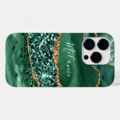 Groen Goud Glitter Emerald Aangepaste Naam iPhone  Case-Mate iPhone Case (Achterkant (horizontaal))