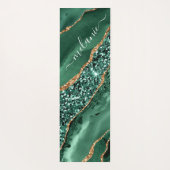 Groen Goud Glitter Emerald Custom Name Yoga Mat (Achterkant)