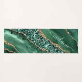 Groen Goud Glitter Emerald Custom Name Yoga Mat (Voorkant (horizontaal))