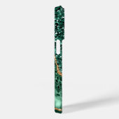 Groen Goud Glitter Emerald Jouw naam iPhone Case (Achterkant / Rechts)