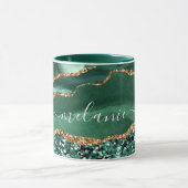 Groen Goud Glitter Marmer Aangepaste Naam Mok (Midden)