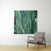 Groen Goud Glitter Marmer Aangepaste Naam Tapestry Wandkleed (In Situ (horizontaal))