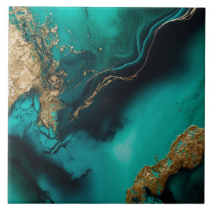 Groen Goud Glitter Marmer Agate Keramiek Tegeltje