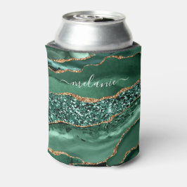 Groen Goud Glitter Marmeren Koelbox Custom Name Blikjeskoeler