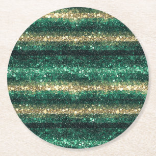 Groen Goud Glitter St. Patrick's Day   Ronde Kartonnen Onderzetter
