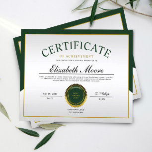 Groen Goud Grens Certificaat van Verwezenlijking P