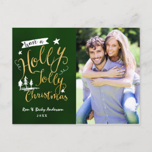 Groen & Goud KERSTMIS Foto Kaart