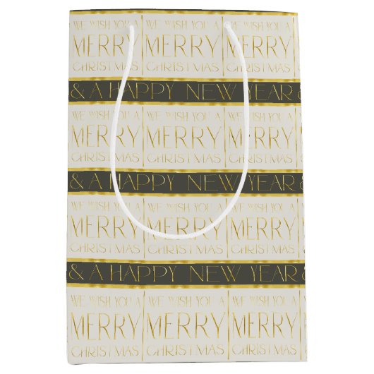 Groen Goud Kerstmispatroon#35 ID1009 Medium Cadeauzakje (Voorkant)