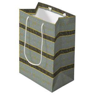 Groen Goud Kerstmispatroon#35b ID1009 Medium Cadeauzakje