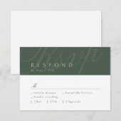 Groen & Goud Klassieke Kalligrafie Bruiloft RSVP (Voorkant / Achterkant)