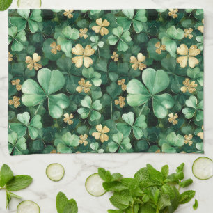 Groen Goud Klaverblad St. Patrick's Day Theedoek