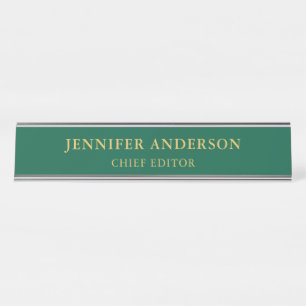 Groen Goud Kleuren Professionele Trendy Modern Pla Bureau Naambordje