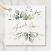 Groen Goud Loof Eucalyptus Bedankt Bedankjes Labels (Voorkant)