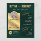 Groen & Goud Makelaar Logo Realtor Flyer (Voorkant)
