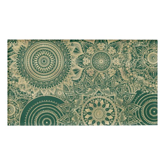 Groen Goud Mandala Collectie Naambadge (Voorkant)