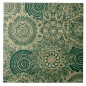 Groen Goud Mandala Collectie Tegeltje (Voorkant)