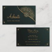 Groen Goud Mandala Elegant Modern Visitekaartje (Voorkant / Achterkant)