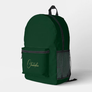 Groen Goud Monogram Mannen Vrouwen Reizen Laptop K Bedrukte Rugzak
