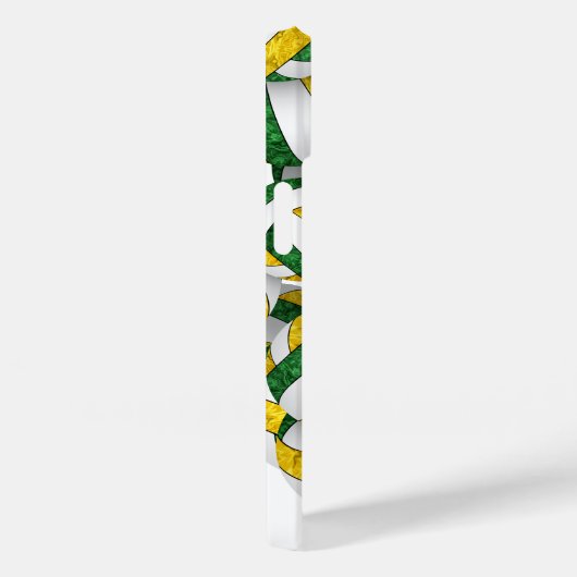 Groen goud monogram meisjesvolleyballen patroon Case-Mate iPhone case (Achterkant / Rechts)