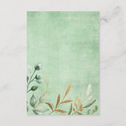 Groen Goud Oerwoud Safari Dieren Luier Raffle Informatiekaartje (Achterkant)