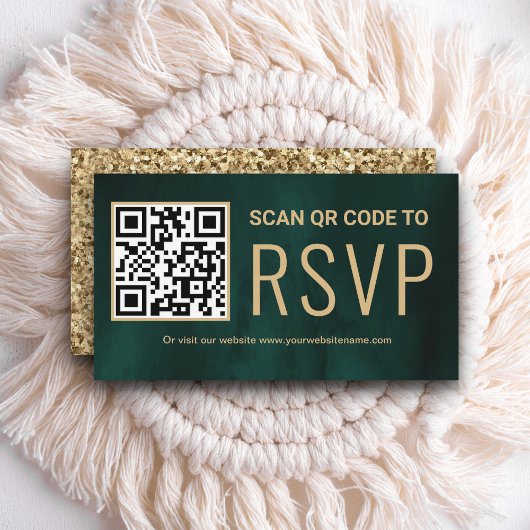 Groen goud online QR-code RSVP Weduwwebsite Informatiekaartje