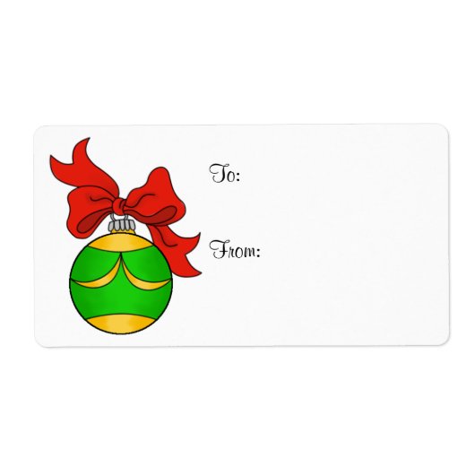 Groen & Goud Ornament - Cadeaulabel - Groot Etiket (Voorkant)