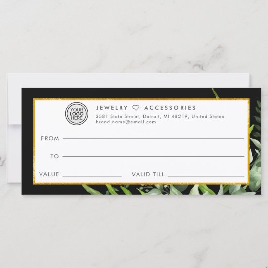 Groen Goud Salon Store Zakelijk Cadeaubon (Achterkant)