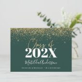 groen goud script modern elegant afstuderen  kaart (Staand voorkant)