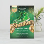Groen Goud Sneaker Bal Party Flyer Uitnodiging (Staand voorkant)