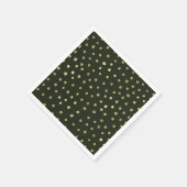 Groen & Goud Sneeuw Kerstfeest Feestelijk Servet (Hoek)