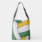 Groen Goud Team Kleuren Volleybal Atleet Coach Crossbody Tas (Achterkant)