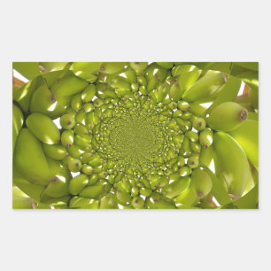 Groen Goud: Tropische Twist banaan Kaleidoscoop Rechthoekige Sticker