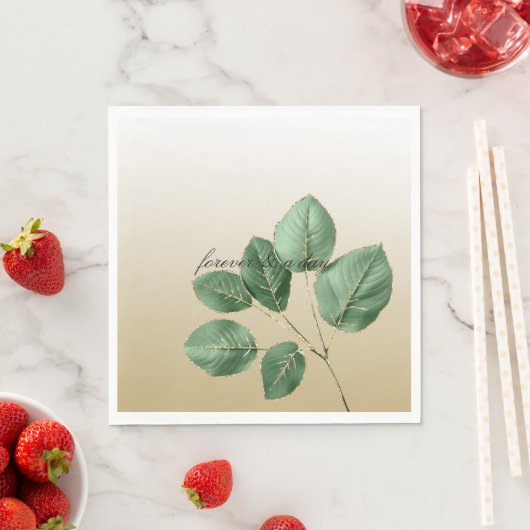 Groen Goud Trouwbladeren Servet (Insitu)