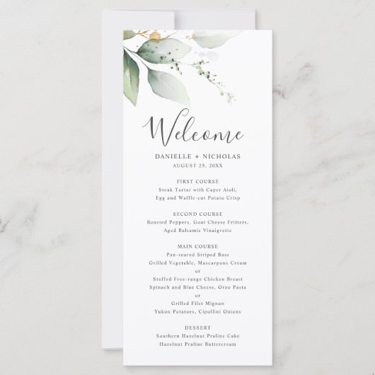 Groen goud tuin trouwprogramma (Voorkant)