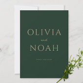Groen & Goud Verloofd Aankondigingskaart Kaart