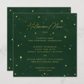 Groen/Goud Verspreide Sterren Vierkant/Ronde Hallo Menu (Voorkant / Achterkant)