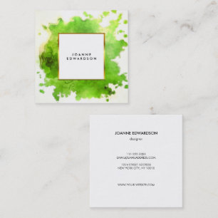 Groen goud waterverf spatten professionele spetter vierkante visitekaartje