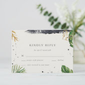 Groen & Goud Waterverf Tropisch Trouw RSVP (Staand voorkant)