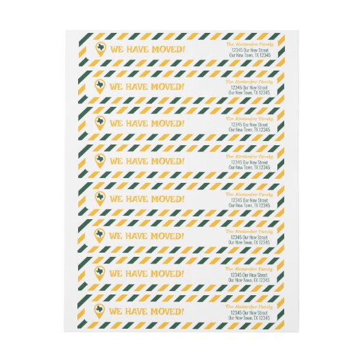 Groen & Goud We hebben Striped Moving verplaatst (Vel)