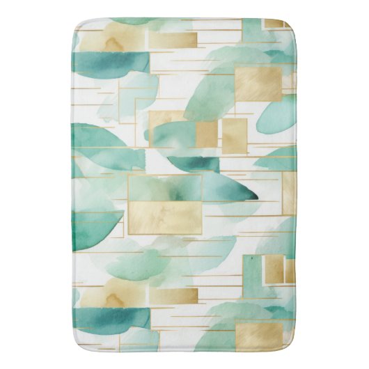 Groen Goud Wit Abstract Badmat (Voorkant Verticaal)