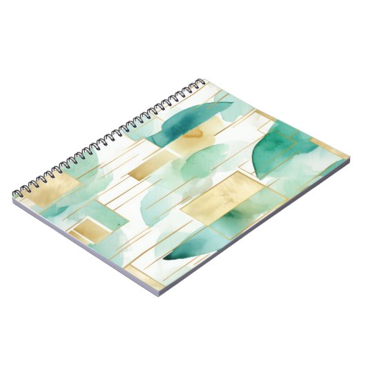 Groen Goud Wit Abstract Notitieboek (Linkerzijde)