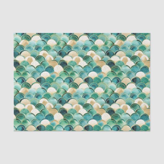 Groen Goud Wit Abstract Tissuepapier (Voorkant)