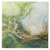 Groen Goud Wit Marmer Tegeltje (Voorkant)