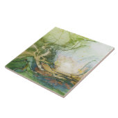 Groen Goud Wit Marmer Tegeltje (Zijkant)