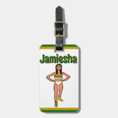 Groen Goud Witte Danser #2 Bagagelabel (Voorkant verticaal)