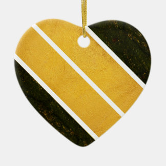 Groen Goud Witte Lijnen Keramisch Ornament